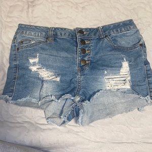 jean distressed shorts